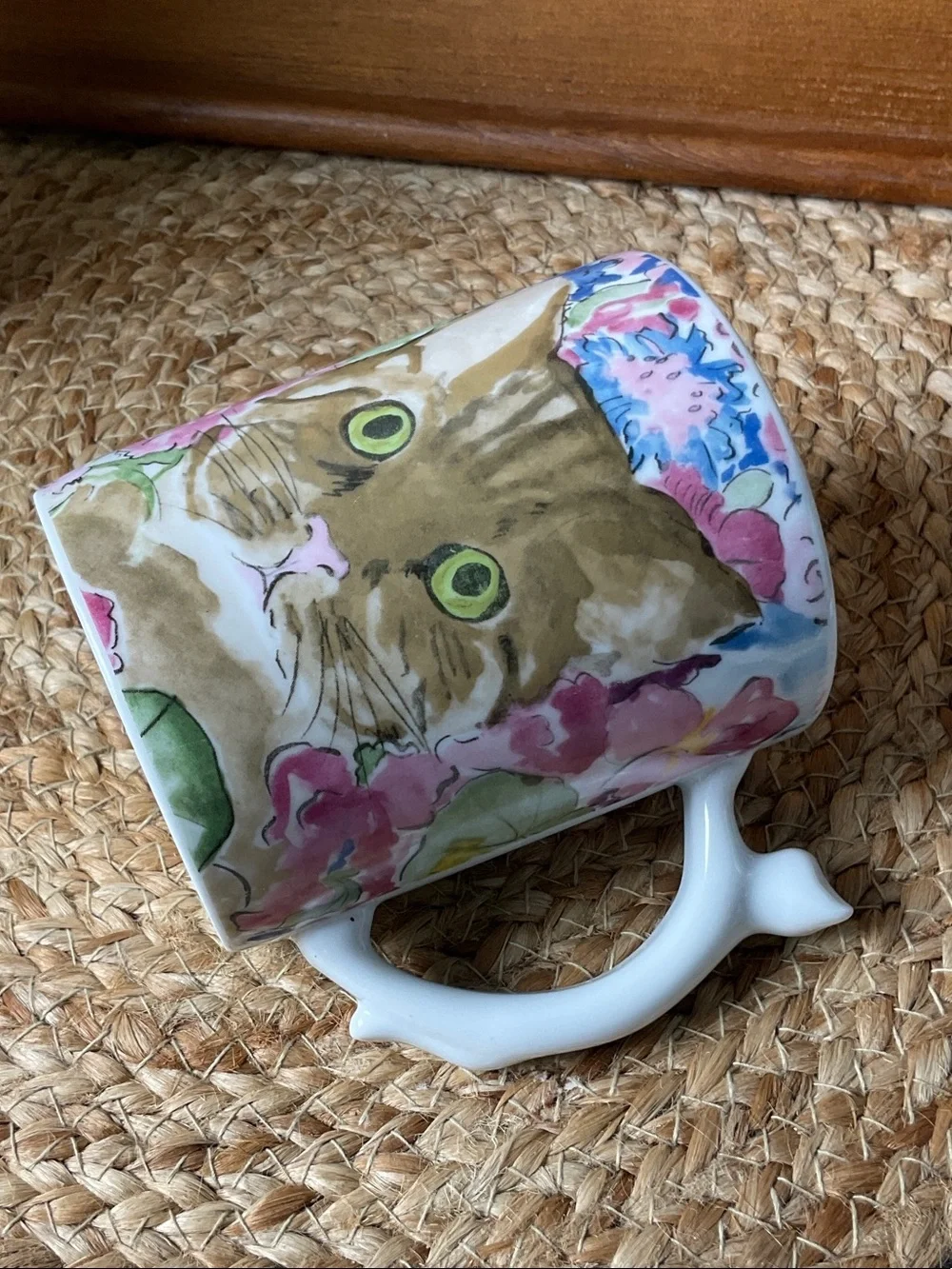 Vintage 1985 Minou-ettes by C. Pradalie Cat Mug Cat Handle